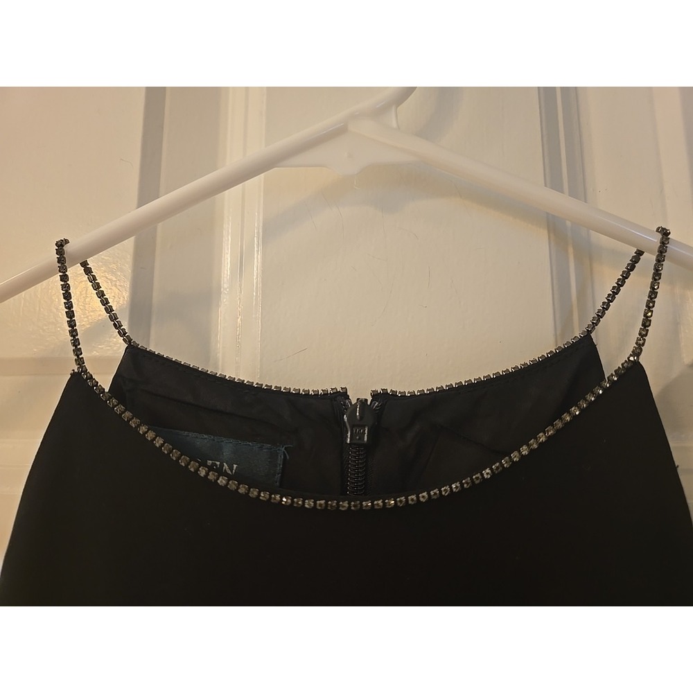 Ralph Lauren 100% Silk Black Cocktail Dress Size 10 Rhinestone Strap & neckline - Picture 14 of 14